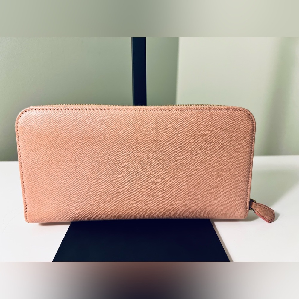 Prada Pink Saffiano Leather Bow Wallet - Picture 3 of 15